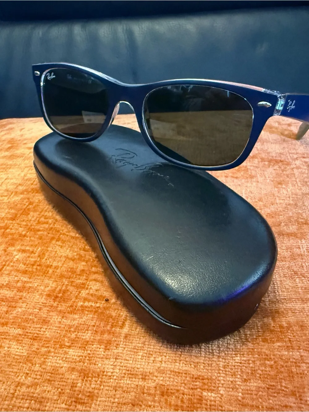 Ray-Ban New Wayfarer Bicolor Matte Blue / Military Green (RB2132 6188)